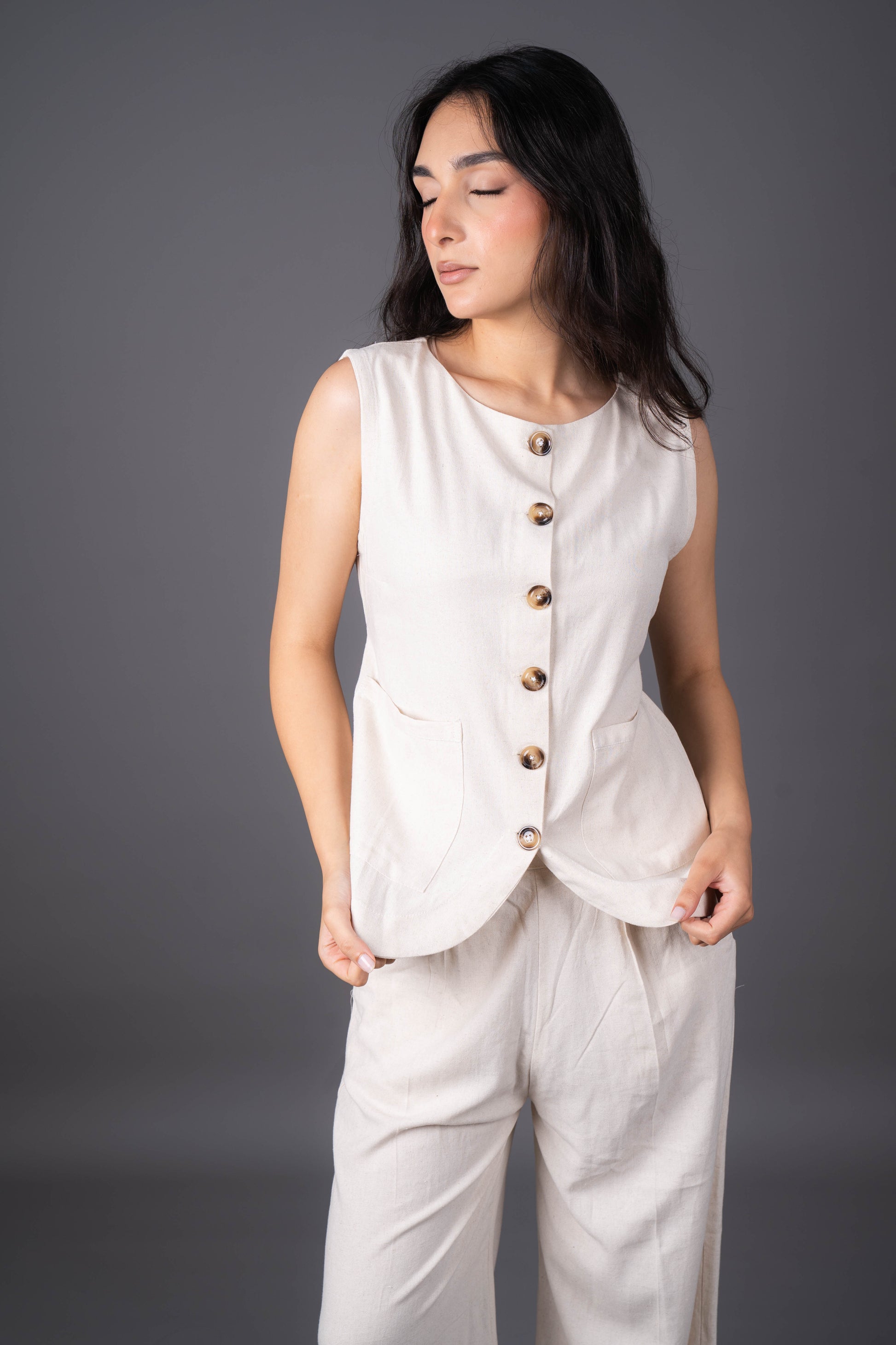 AIRE LINEN WAISTCOAT