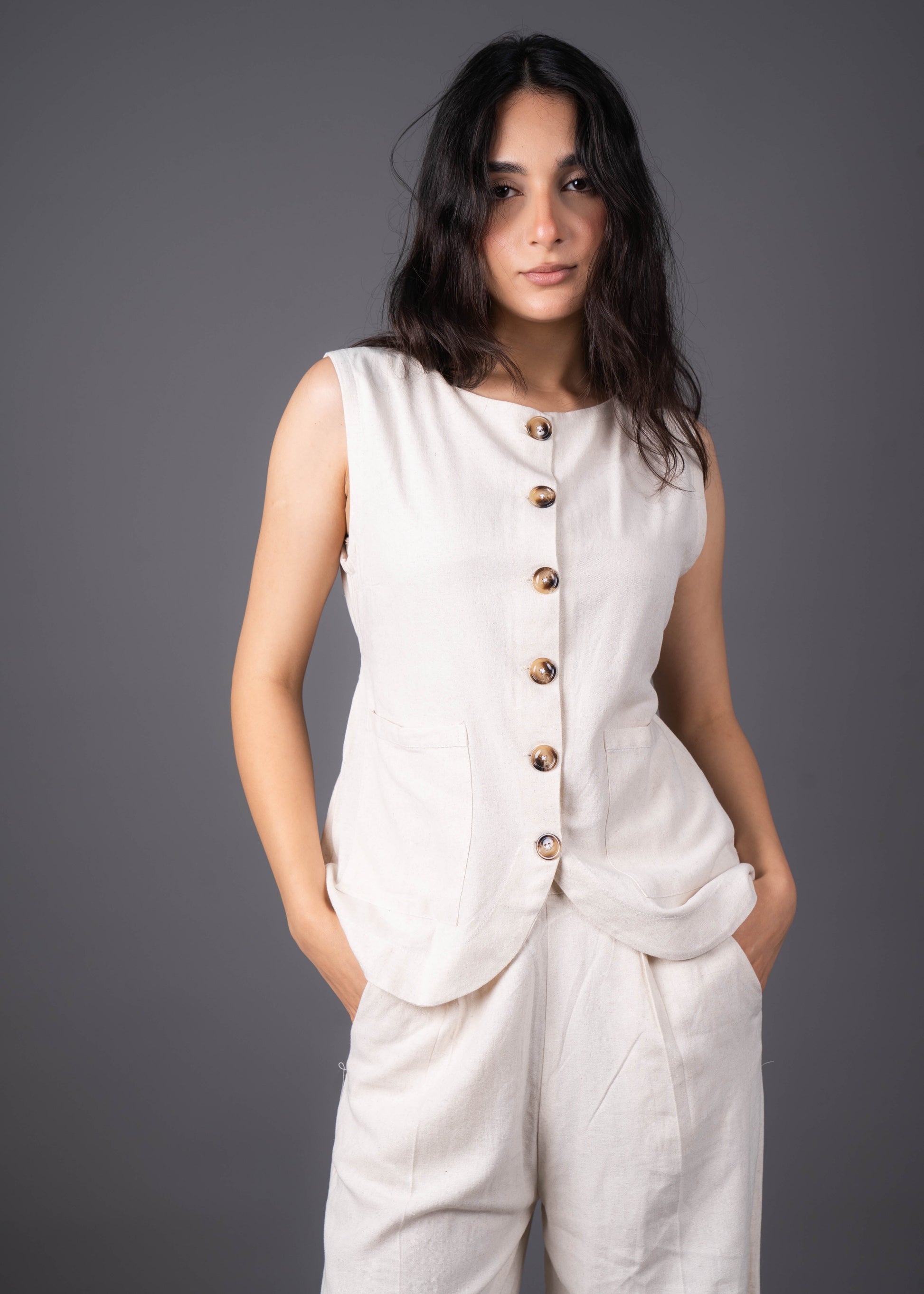 AIRE LINEN WAISTCOAT